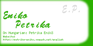 eniko petrika business card